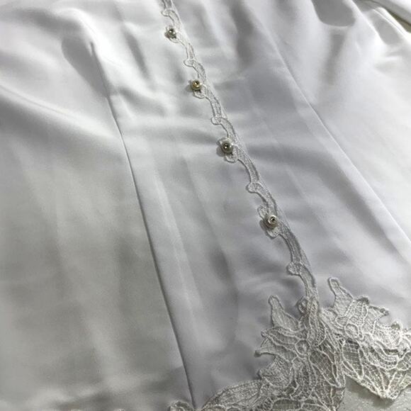 "KATHIE LEE" Vintage,Lacy,Sheer,Button Blouse,Angel,Pure,Cottage Core,Feminine - Picture 6 of 11